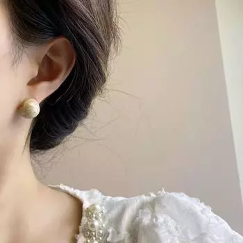 Dripping Oil Enamel Peas Earring French Style Round Bead Earring Exquisite Stud Earrings Women кофейный