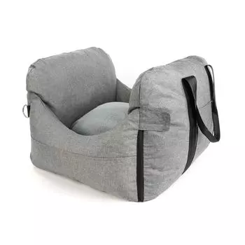 Drive Dog Drive Drive Box для перевозки пассажиров предотвращает прыжки фиксированный маленький средний собирается посетить катастрофу моющаяся кровать, сиденье, собаки, лето, автомобиль, серый