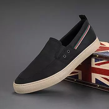 Driving Shoes Men S One-Pedal Lazy Shoes Blue Trend Casual Board Shoes Canvas Shoes Men 38