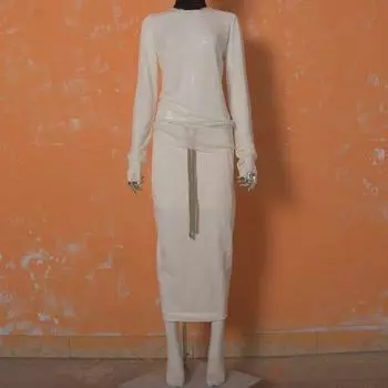 DRK Series Ro Dark Style Women s Back Slit Skirt Special Offer with Unavailable Return/Exchange White 48/M