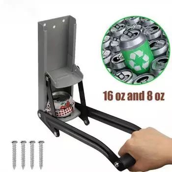 Дробилка для банок из-под газировки, газировки, пива и бутылок Дробилка Экологичный инструмент для переработки с открывалкой для бутылок Открывалка для бутылок