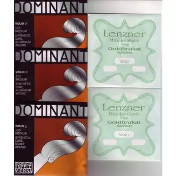 Дробный набор струн для скрипки Cecilia Musica Select Gold Bracut Dominant E ADG (3/4)