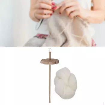 Drop Spindle Top Worl Crafting Supply Простота использования пряжи для прядения 1 Spindle with Wool