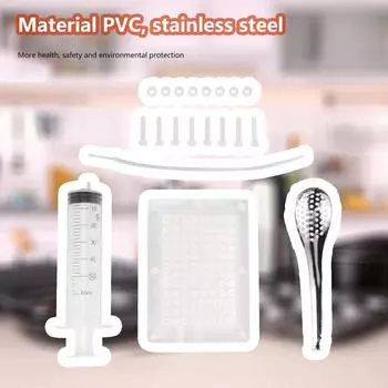 Dropper Gastronomy Kit Transparent Sauce Dispenser Strainer with Spoon Spherification Dropper Creative Home Kitchen Supplies белый