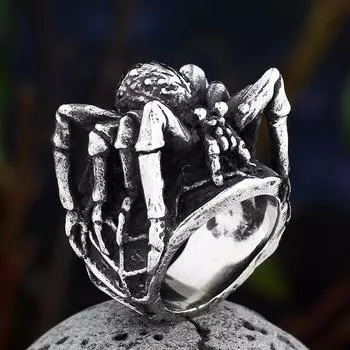 Дропшиппинг 316L кольцо из нержавеющей стали байкер ретро паук кольцо для мужчин мода шикарные необычные украшения для Хэллоуина животных бесплатная доставка 7
