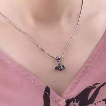 Дропшиппинг из нержавеющей стали 316l норвежский викинг Тор Молот Мьельнир кулон ожерелье для женщин в качестве рождественского подарка