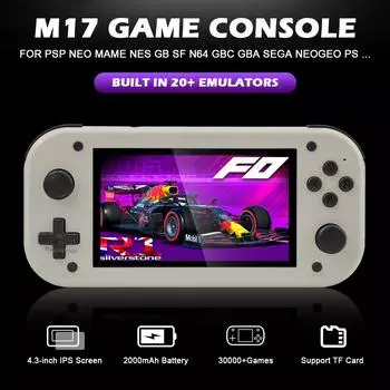Дропшиппинг НОВАЯ игровая консоль M17 Retro Game Handheld с экраном IPS 4,3 дюйма, встроенными ретро-играми 20000+ игр 64G 128G