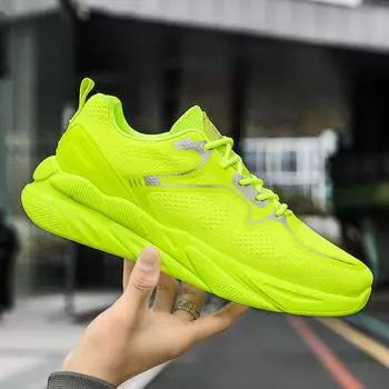 Dropshipping Street Style Running Shoes Men Breathable Mesh Sport Walking Sneakers Men Punk Chunky Casual Shoes Sneakers Men New 39 бежевый