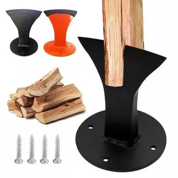 Дровокол для растопки дров Компактный портативный Простой в использовании Простой в установке Ручной дровокол Клиновой дровокол чёрный