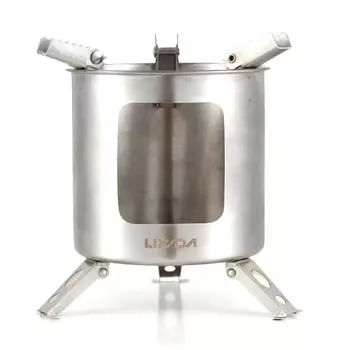 Дровяная печь из нержавеющей стали, складная печь для пикника, кемпинга, оборудование для кемпинга на открытом воздухе серебряный