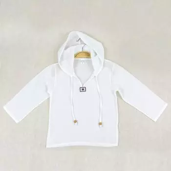 DRTHAI Рубашка с капюшоном и длинными рукавами из Таиланда. (100% хлопчатобумажная марля) S