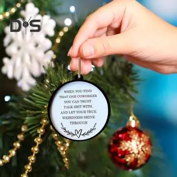 Друг Украшение Деревянная Дружба Рождественская Елка Украшение Забавный Коллега Секретный Санта Безделушка Подарок для Друзей Коллег F