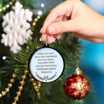 Друг Украшение Деревянная Дружба Рождественская Елка Украшение Забавный Коллега Секретный Санта Безделушка Подарок для Друзей Коллег D