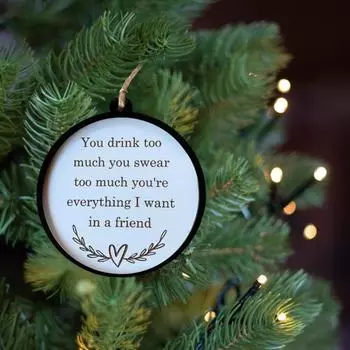 Друг Украшение Деревянная Дружба Рождественская Елка Украшение Смешной Коллега Секретный Санта Безделушка Подарок G