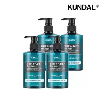 Другое Kundal Pure & Safe Охлаждающее очищающее средство для мужчин Herb Bergamot 300 мл x 4, 1 шт.