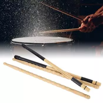 Набор барабанных щеток из кленового дерева, удобные для захвата барабанные палочки для детей, взрослых, начинающих барабанщиков