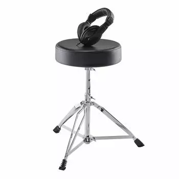 Drum Essentials electronic drum accessory set including Alesis drum throne and headphones Bundle,