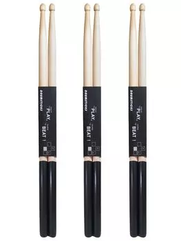 Drumstick Set for Maple Set of Beginners, Practice, Anti-Slip, 5A, Lightweight, (Black, 3, 5A)