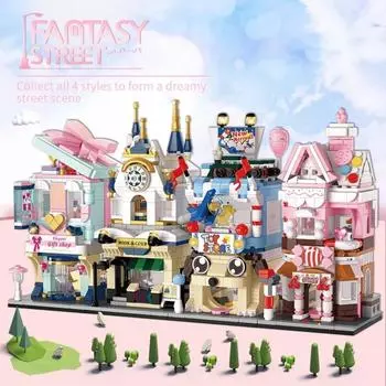 Друзья, городская библиотека, дом, архитектура, строительные блоки, вид на улицу, дом, конфетный замок, кирпичи, игрушки для детей, подарок