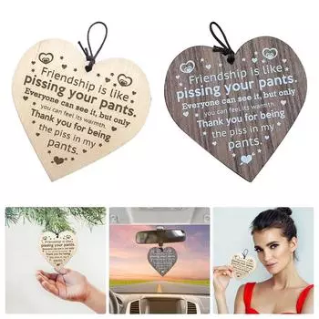 Дружба писает штаны смешная деревянная табличка лучший друг подарок One Size