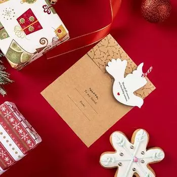 Дружба Рождественский Орнамент Голубь Конверт Рождественские Украшения Рождественская Елка Деревянное Украшение Дружбы Голубь Мира 1Pcs