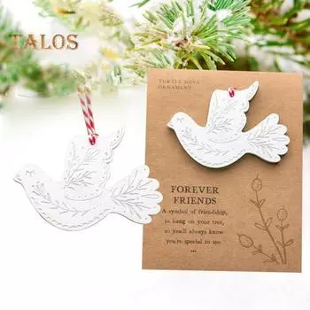 Дружба Рождественское украшение с конвертом для сообщения Дружба Голубь Поздравительная открытка Навсегда Друзья Памятка A