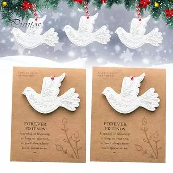 Дружба Рождественское украшение с конвертом для сообщения Дружба Голубь Поздравительная открытка Навсегда Друзья Памятка A