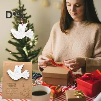 Дружба Рождественское украшение с конвертом для сообщения Дружба Голубь Поздравительная открытка Навсегда Друзья Памятка A