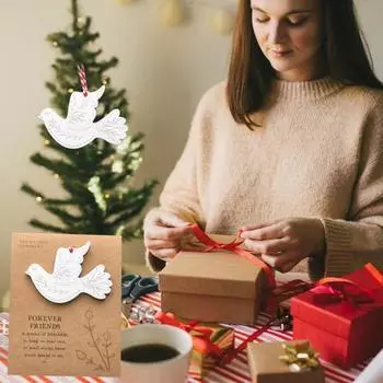 Дружба Рождественское украшение с конвертом для сообщения Дружба Голубь Поздравительная открытка Навсегда Друзья Памятка