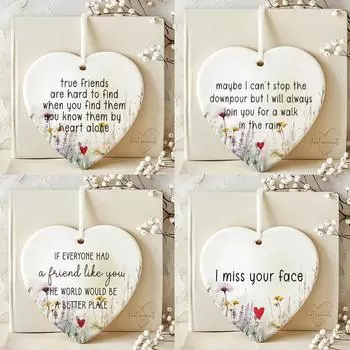 Дружеское украшение, рождественский подарок на память о дружбе для лучшего друга, акриловое украшение в форме сердца для рождественской вечеринки A