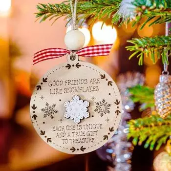 Дружественное украшение, деревянная подвесная елка, подвеска, кулон, признательность, подарок для друзей, коллег