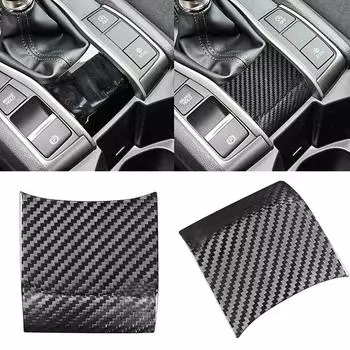 Dry Carbon Fiber Console Manual Gear Shift Base Cover For Honda For Civic 10th 2016-2024 Gear Shift Panel Sticker Accessories CHINA