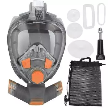 DS01 Подводная дыхательная трубка для подводного плавания с аквалангом и защитой для лица, комбинированная, оранжевая(SM)