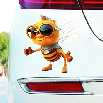 DS41#14x15см мультяшная пчела виниловая наклейка водонепроницаемая виниловая наклейка автомобильные внешние аксессуары 14x15cm