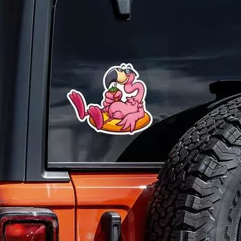 DS48#12x15см Забавный Фламинго Наклейка на машину Наклейки на машину Водонепроницаемая виниловая наклейка для грузовика мотоцикла скутера Наклейки автомобильные аксессуары 12x15cm