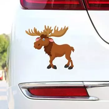 DS51#14x13 см Забавный мультяшный лось наклейка на автомобиль виниловая наклейка на автомобиль скрывает царапины на кузове 14X13CM