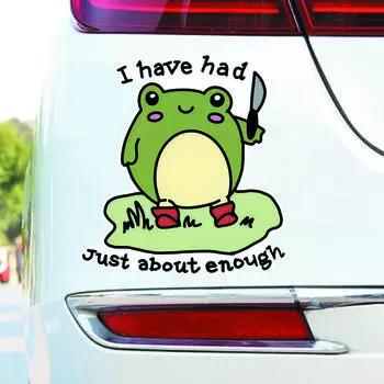 DS52#14x13см Смешная Милая Лягушка Наклейка на Автомобиль Декоративная Наклейка на Бампер Водонепроницаемая Виниловая Наклейка Внешние Аксессуары Для Автомобиля 14X13CM