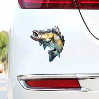 DS53#14x13.5см Наклейка на автомобиль с изображением рыб из мультфильмов Добавьте немного веселья в свой автомобиль Виниловая наклейка Декоративные аксессуары для мотоциклов 14X13.5CM