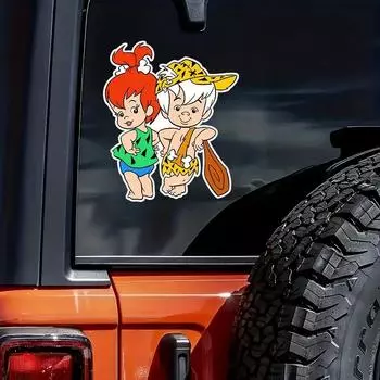DS66#12.6X15см Симпатичные мультяшные персонажи Наклейки на автомобиль Креативные водонепроницаемые наклейки на автомобиль Виниловая наклейка Мотоцикл Декоративные аксессуары 12.6X15CM