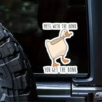 DS76#10X15см Аниме Наклейки Mess With The Honk You Get The Bonk Виниловые Наклейки Для Машин, Грузовиков, Бамперов 10X15cm