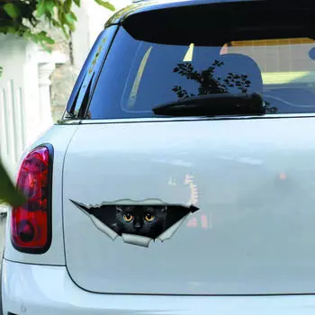 DS83#11x30см 3D наклейка на автомобиль с изображением кота - водонепроницаемая виниловая наклейка для окон автомобиля, шлема 11x30cm