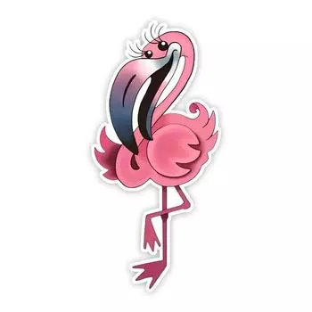 DS99#7x15см Фламинго Виниловые наклейки на автомобиль - это красочные самоклеящиеся наклейки в стиле аниме 7x15cm