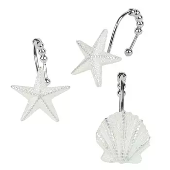 DS DESIGN Madamoiselle Bath Curtain Set of 12 Hangers,