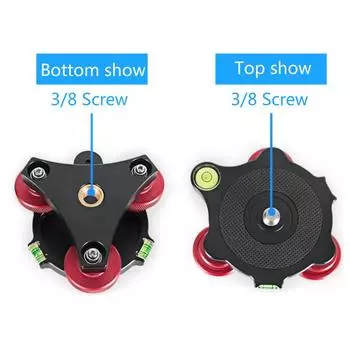 DSLR камера Выравнивание Основания Головка Три колеса Алюминиевый сплав Тонкая регулировка Противоскользящий держатель для штативов