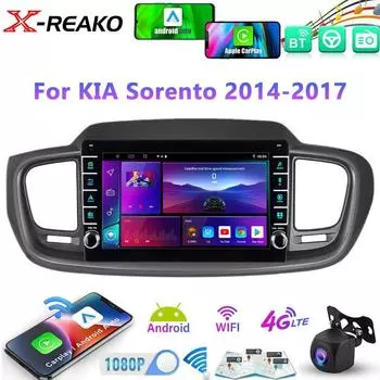 DSP Android 12 автомобильное радио для Kia Sorento 3 2014-2017 стерео 4G 8 ядер GPS навигация Carplay мультимедиа BT видеоплеер 2din DVD 8 core 4GB+64GB