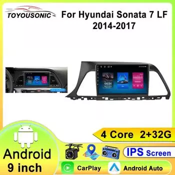 DSP Android 12 автомобильный радиоприемник мультимедийный плеер для Hyundai Sonata 7 LF 9 2014-2017 LHD Navi GPS стерео Carplay N0 2din 4 core 1GB+32GB carplay