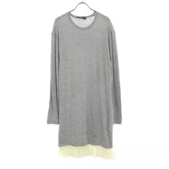 DSQUARED2 сделано в Италии Платье до колена с длинным рукавом и кружевной вязкой по подолу XS Женское Б/У