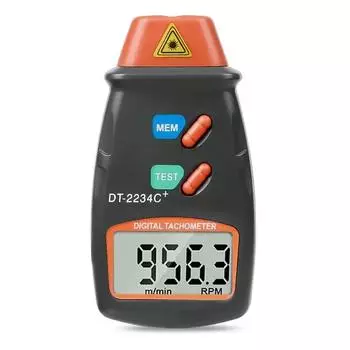 Dt2234C + Цифровой лазерный тахометр, измеритель оборотов, бесконтактный, 2,5–99999 об/мин, ЖК-дисплей, тестер скорости, фотоэлектрический тахометр