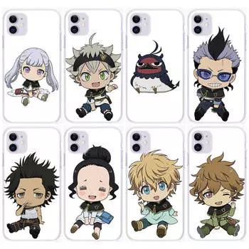 DT42 милый черный клеверный чехол для Samsung A04 A14 A23 A34 A54 M23 M33 M52 M53 Realme 10 9 C30S C35 C55 VIVO Y02S Y21 Y33S Y51 X80 Pro прозрачный чехол Infinix Smart 6 PLUS коричневато-жёлтый