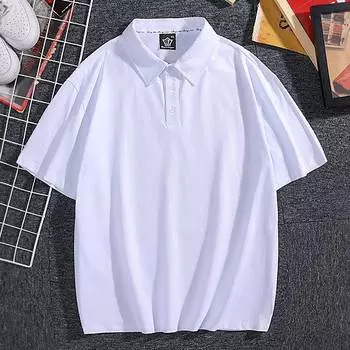 DT 8721 Хлопковая футболка-поло с лацканами и короткими рукавами S